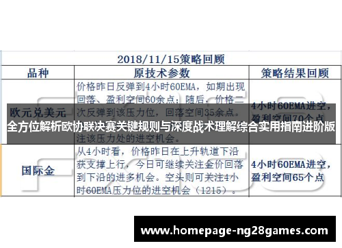 全方位解析欧协联决赛关键规则与深度战术理解综合实用指南进阶版 全方位解析欧协联决赛关键规则与深度战术理解综合实用指南进阶版
